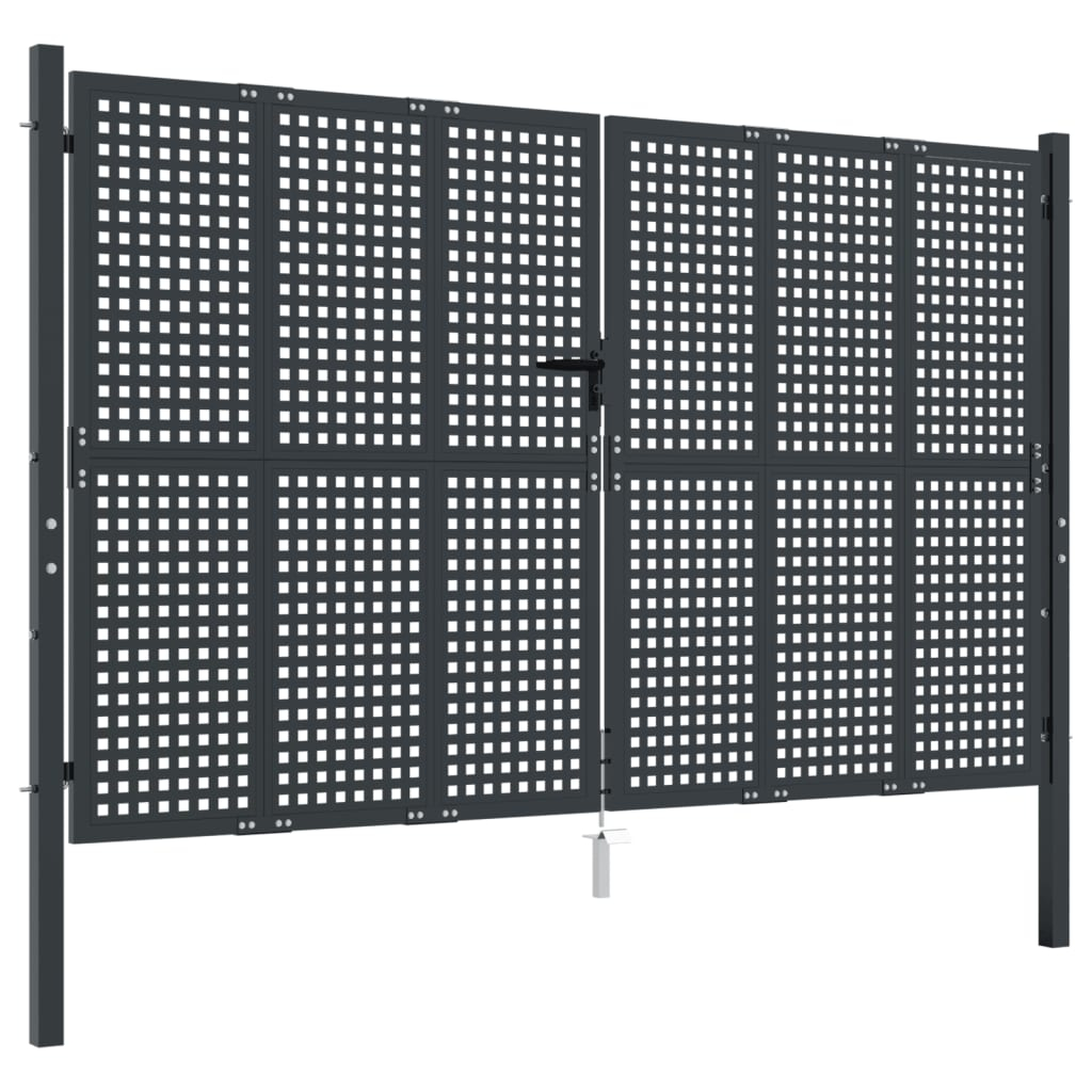 vidaXL puerta de jardín antracita 300x200 cm acero