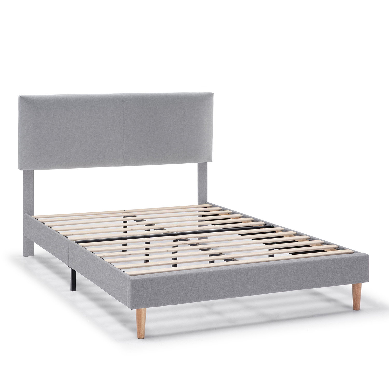 Estructura de cama tapizada lauren de 30 cm, 90x190 cm, gris claro