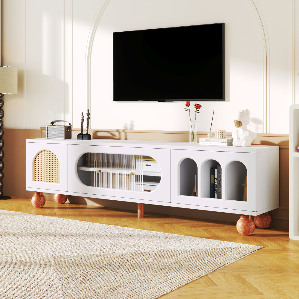Mueble de tv para salón 3 puertas blanco 47x170x37cm