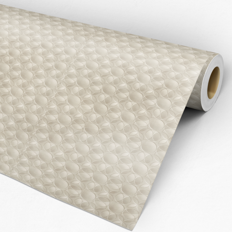 Papel pintado geométrico beige 60cm por 300cm