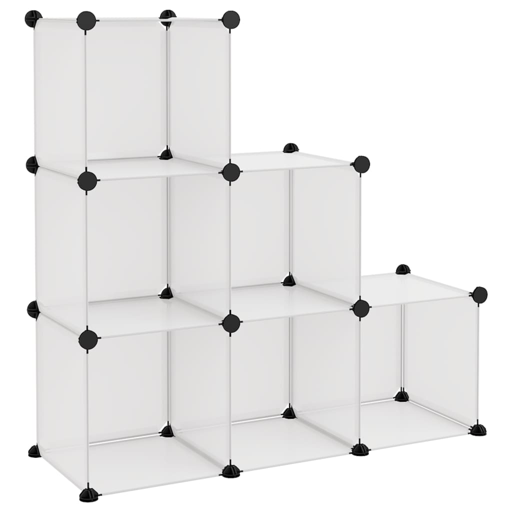 vidaXL estantería de cubos con 6 compartimentos pp transparente
