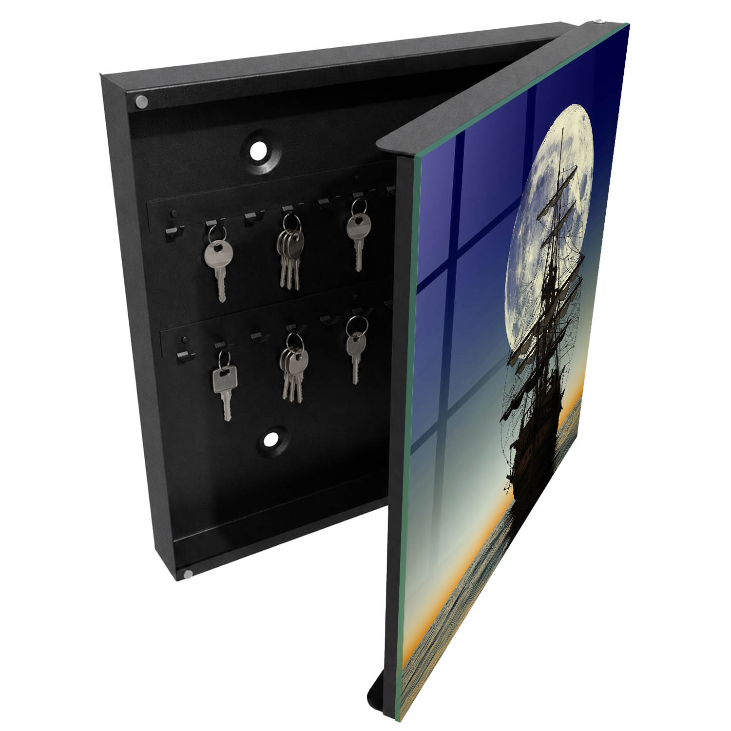 Caja guarda llaves decorativa 30x30x5, apertura derecha tulup