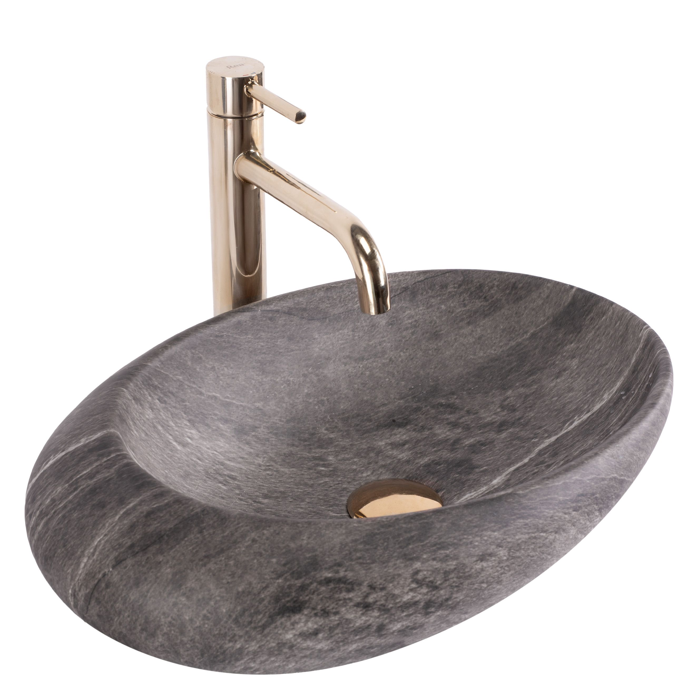 Rea lavabo sobre encimera roxy a stone d.grey, 49x31x13,5 cm