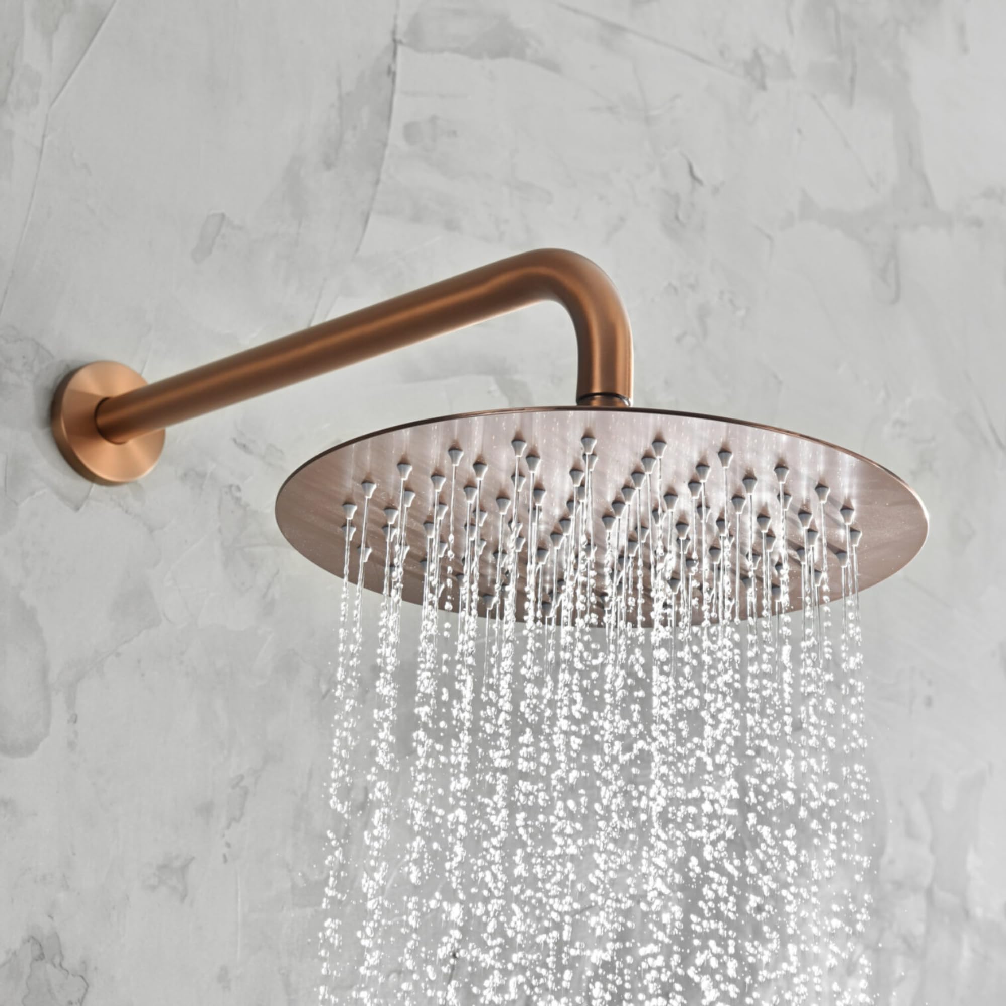 Imex - rociador ducha efecto lluvia 20cm oro rosa