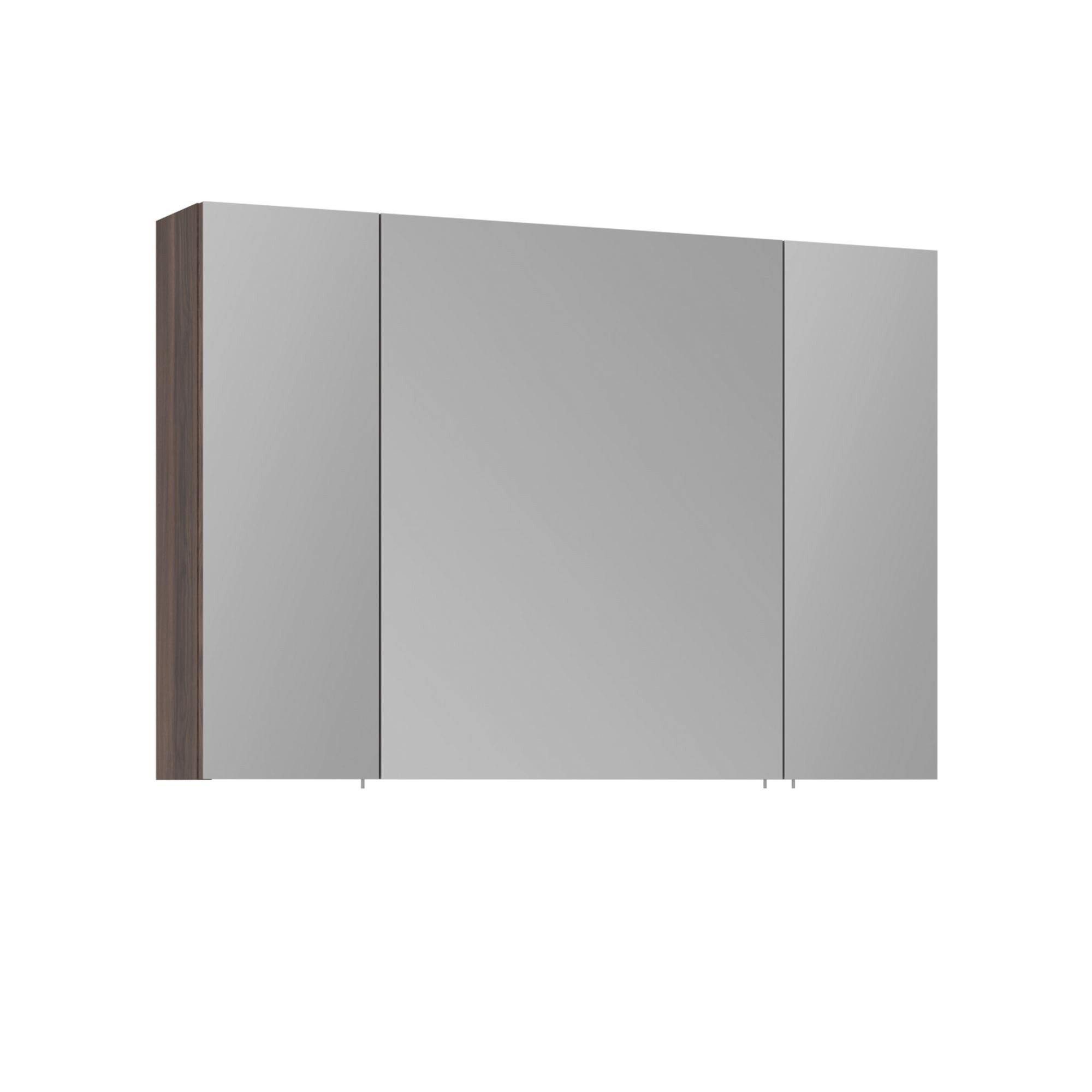Mueble de baño con espejo <<side 100>> - 100 x 16 x 66 cm - nogal oscuro