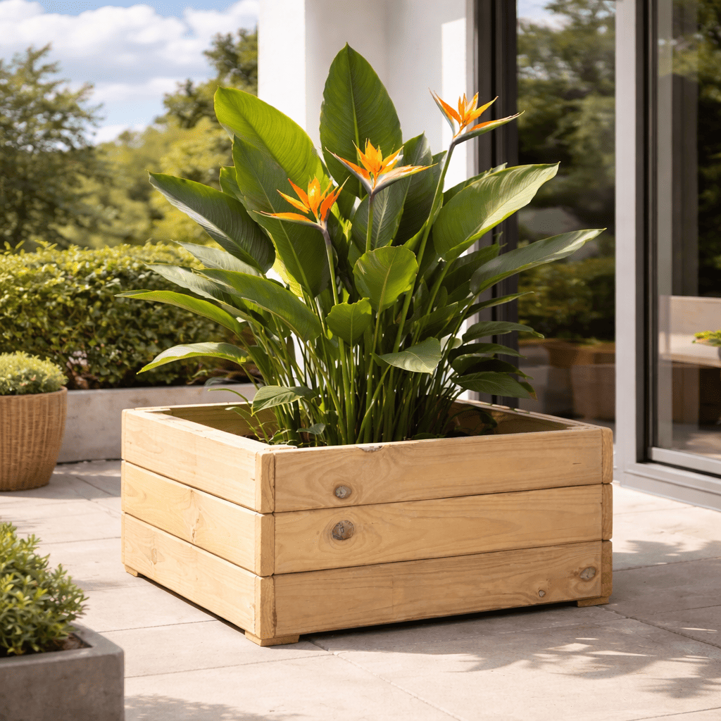 Jardinera de madera eko de pino tratada vidahuerto 40x40x30 cm.
