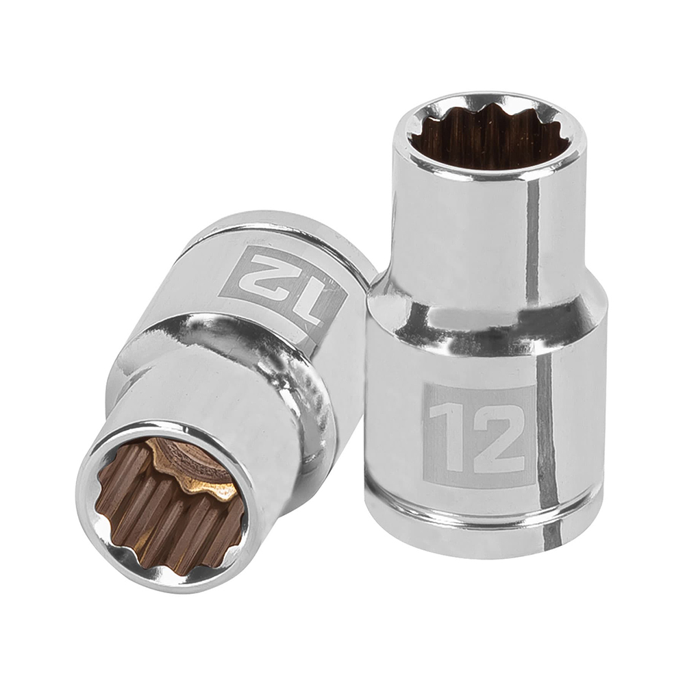 Llave vaso bihexagonal, cuadro 1/2" - 12 mm