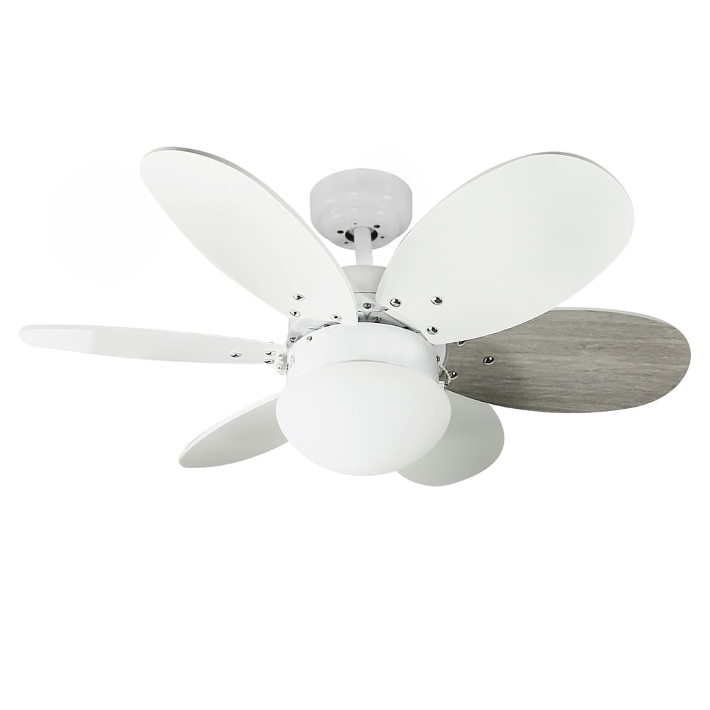 Ventilador de techo con luz tauro reversible en blanco y gris 1xE27 ø76