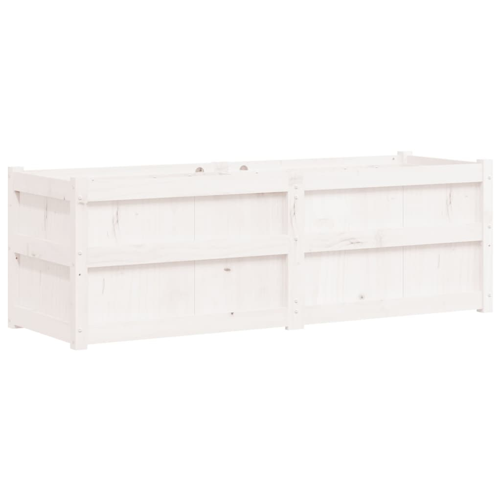 vidaXL jardinera madera maciza de pino blanco 150x50x50 cm