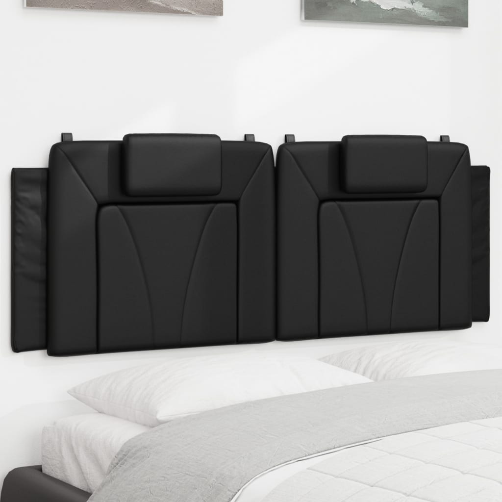 Cabecero de cama acolchado cuero sintético negro 140 cm eso8202