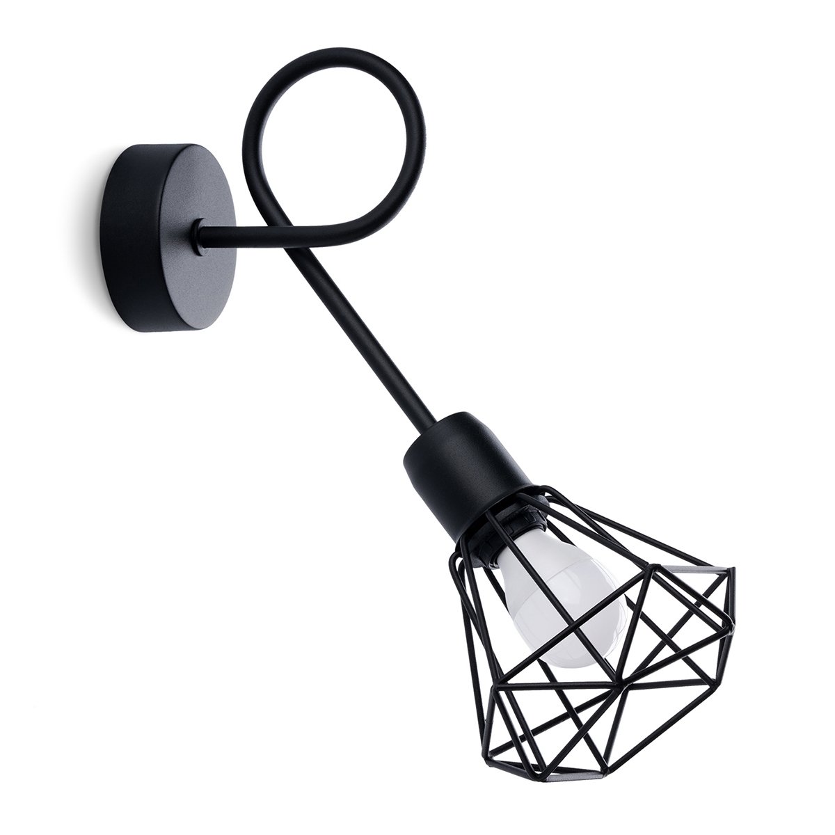 Lámpara de pared artemis 1 negro acero 15x30x28cm