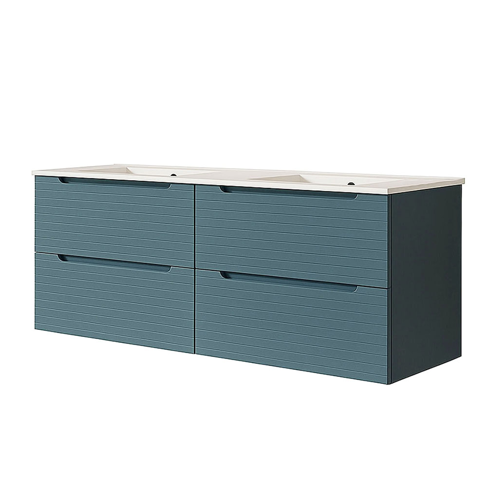Móveis banho lavatório, boreal 120x45 cm azul oceano 2 gavetas suspensas