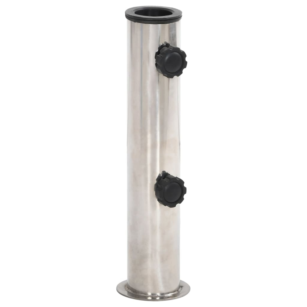 vidaXL base de sombrilla para mástil ø38/48 mm acero inoxidable plata