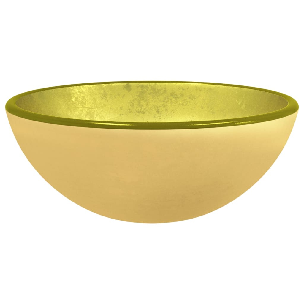 vidaXL lavabo de vidrio templado dorado 30x12 cm