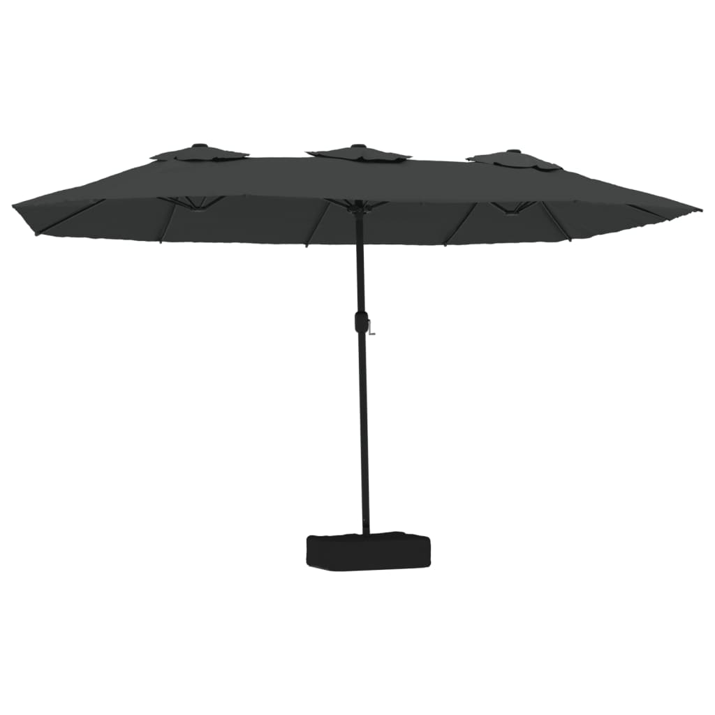 vidaXL sombrilla doble de jardín con luces LED antracita 449x245 cm