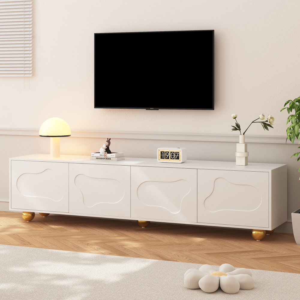 Mueble de tv para salón 4 puertas blanco 45x180x40cm