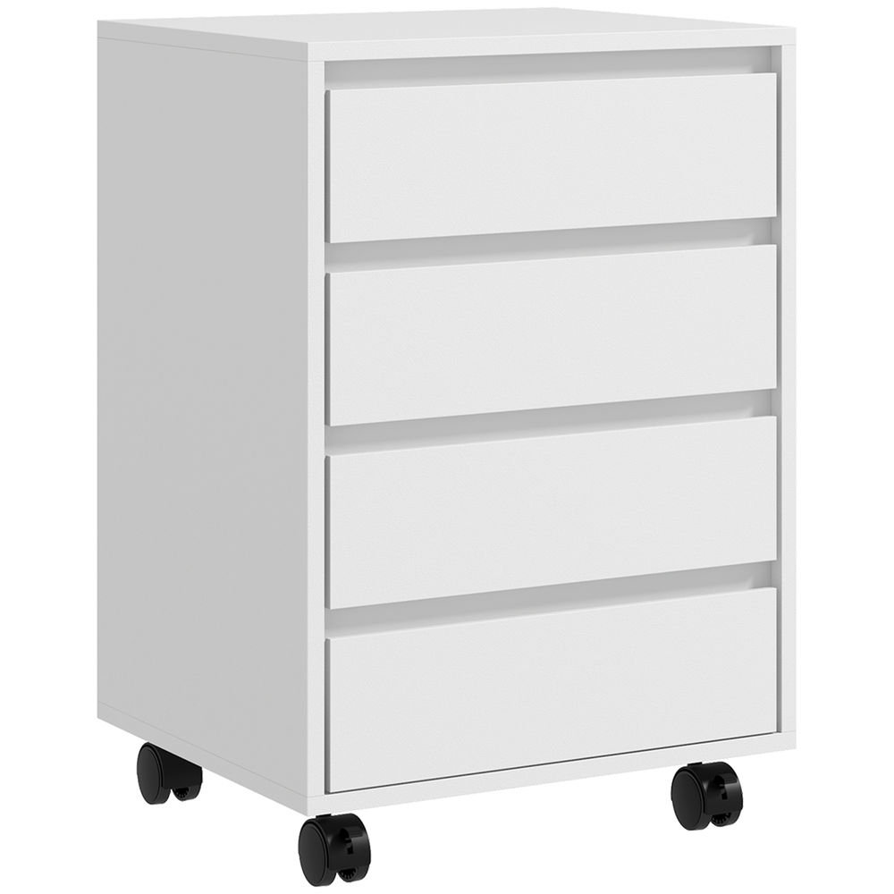 Cajonera de oficina 46x40x65 cm mdf color blanco Homcom