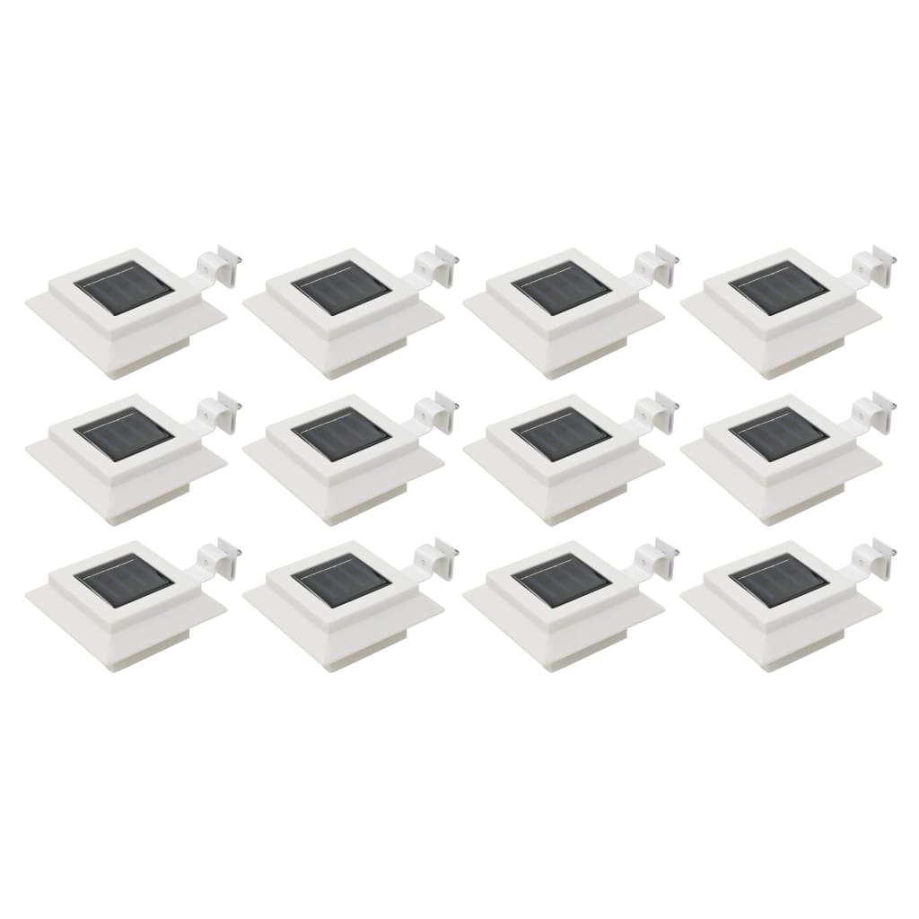 vidaXL lámparas solares cuadradas de exterior blancas 12 uds LED 12 cm