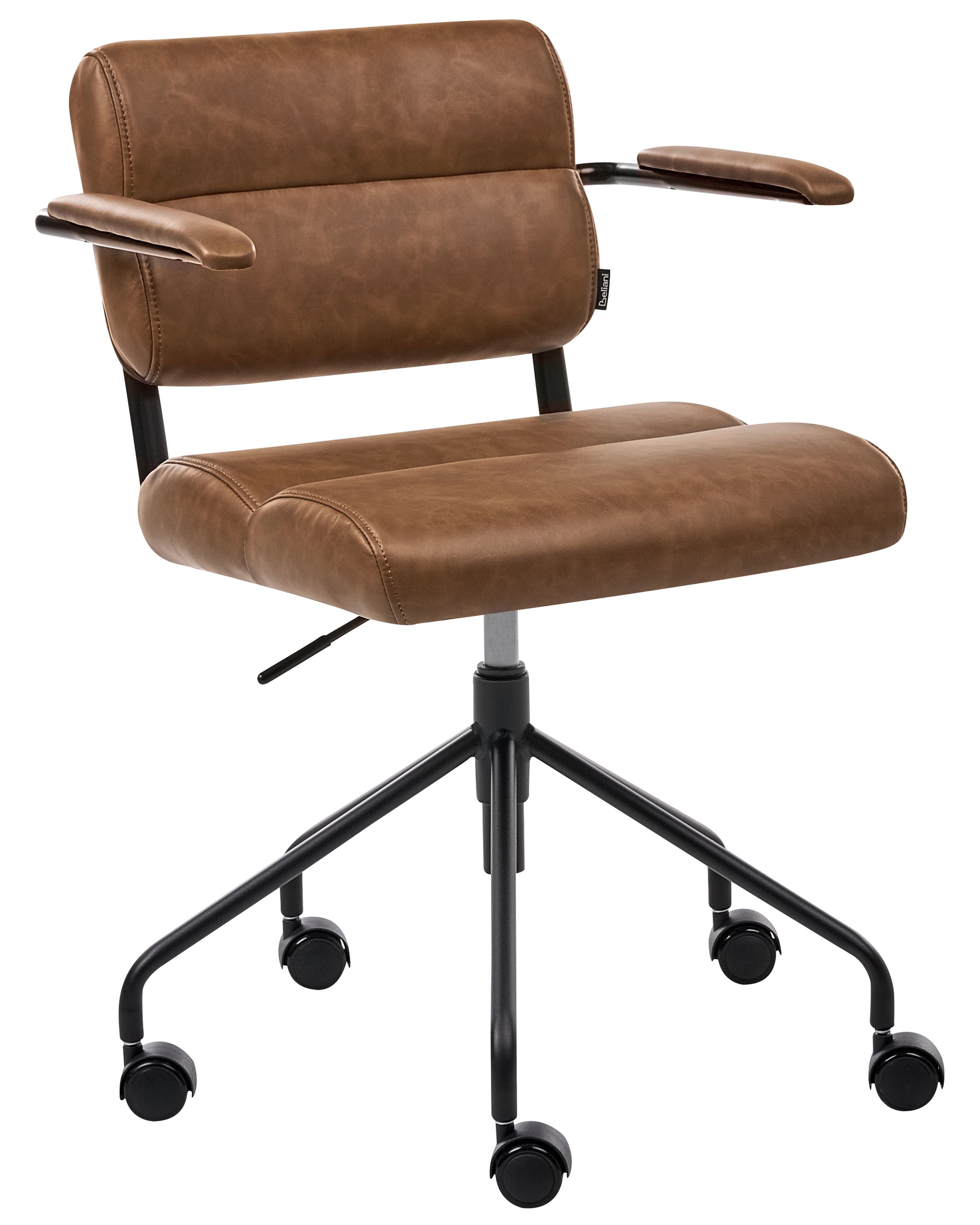Silla de escritorio candor piel sintética marrón oscuro