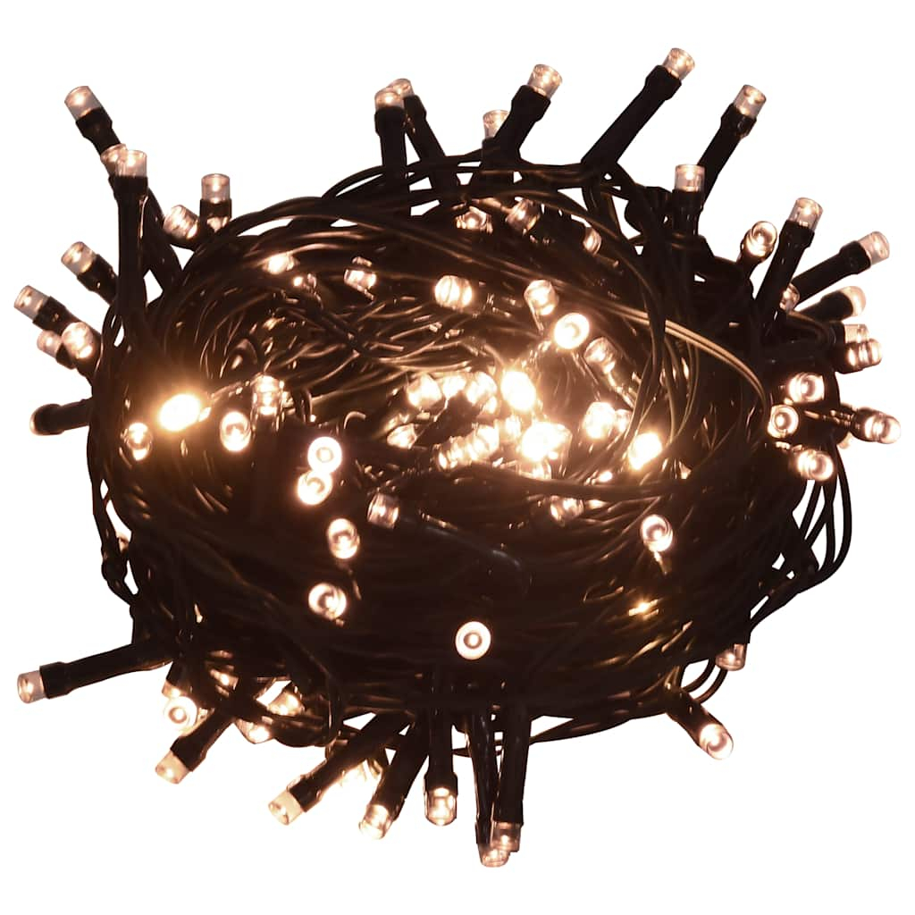 vidaXL cadena de luces 400 LEDs 40 m 8 efectos de luz blanco cálido