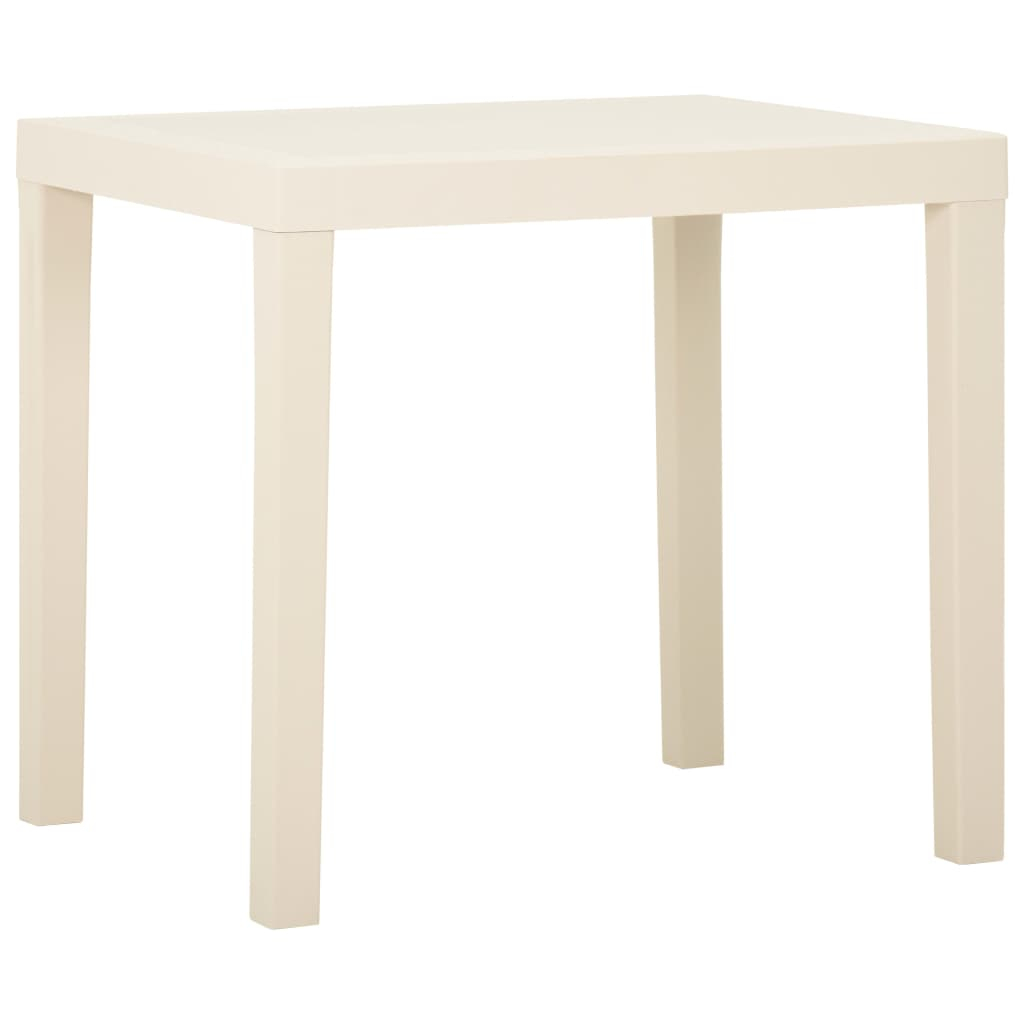 vidaXL mesa de jardín de plástico blanca 79x65x72 cm