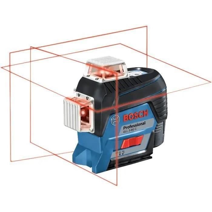 Láser líneas - Bosch - gll 3-80 c - 3 líneas 360° - batería 12v - precisión