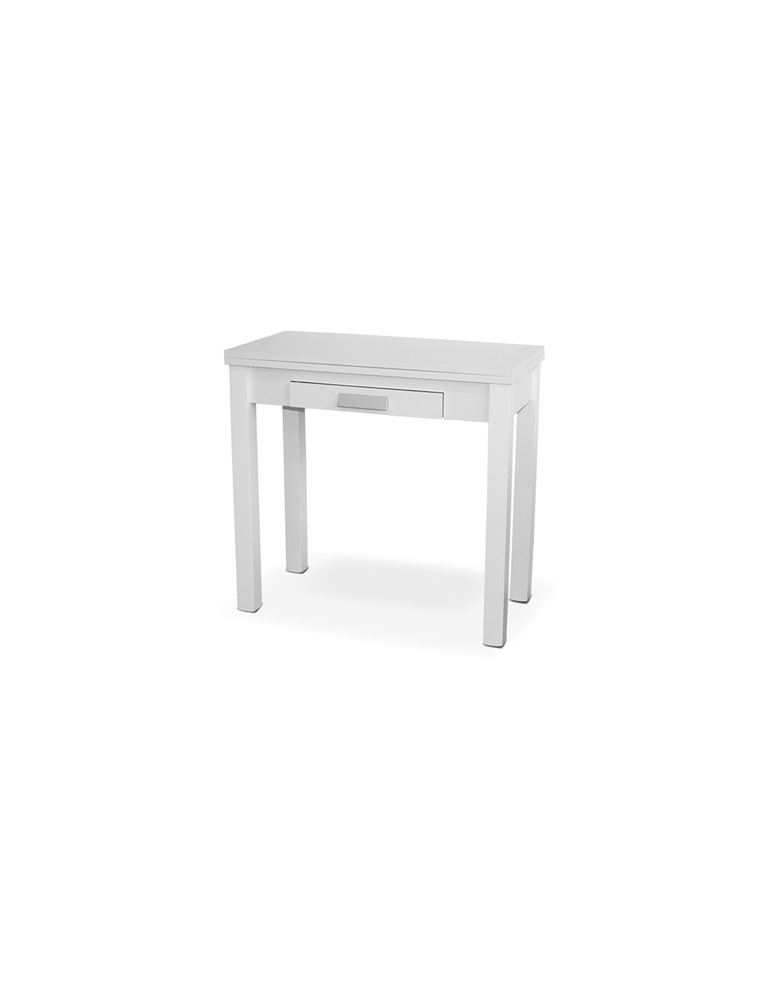 Momma Home mesa cocina extensible HENA, sobre MDF Blanco y patas madera