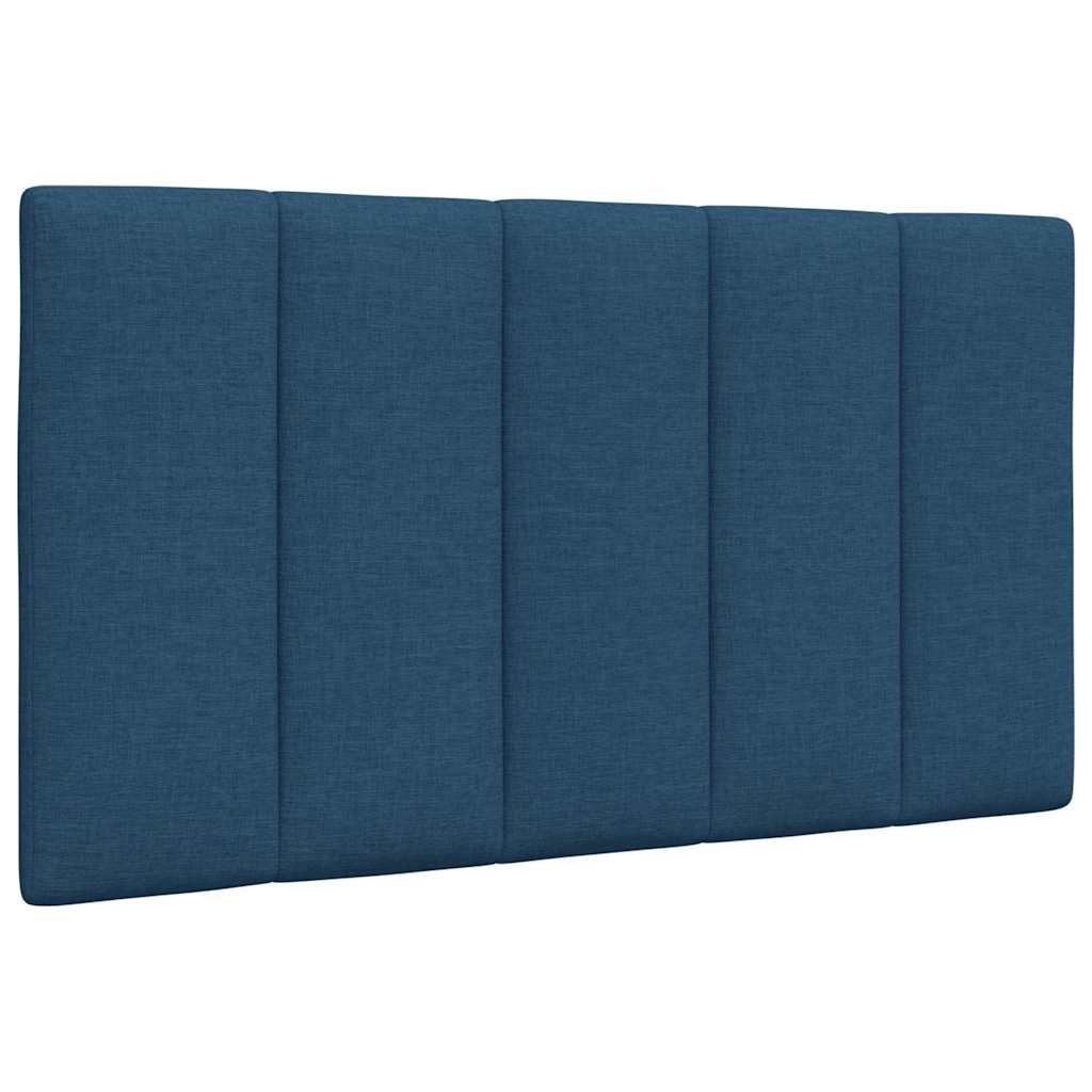 Cabecero de cama acolchado tela azul 90 cm