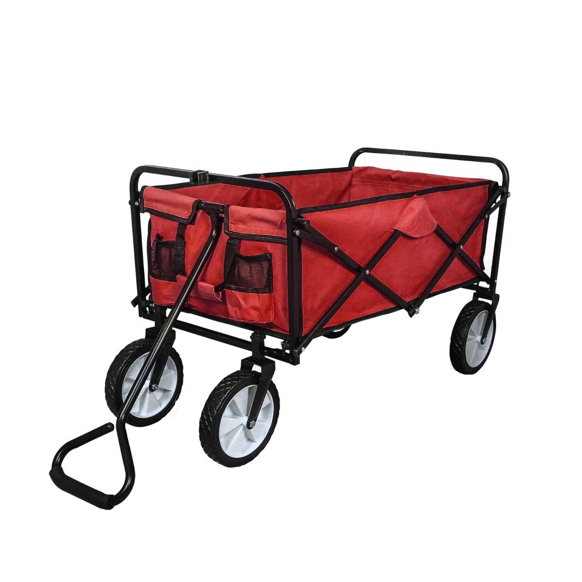 Carretilla de jardí­n plegable roja para jardinerí­a con funda impermeable