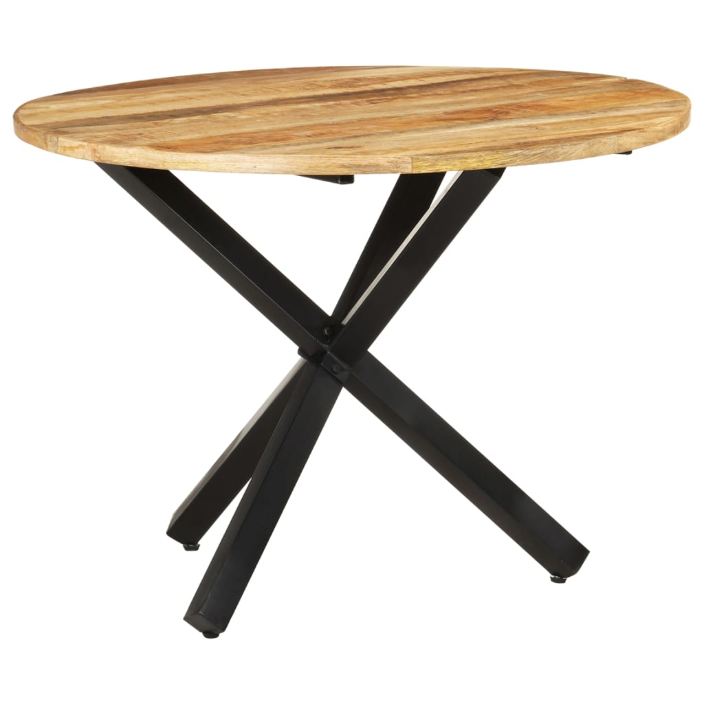 Mesa de comedor madera de mango rugosa redonda 100x100x75 cm oif122784