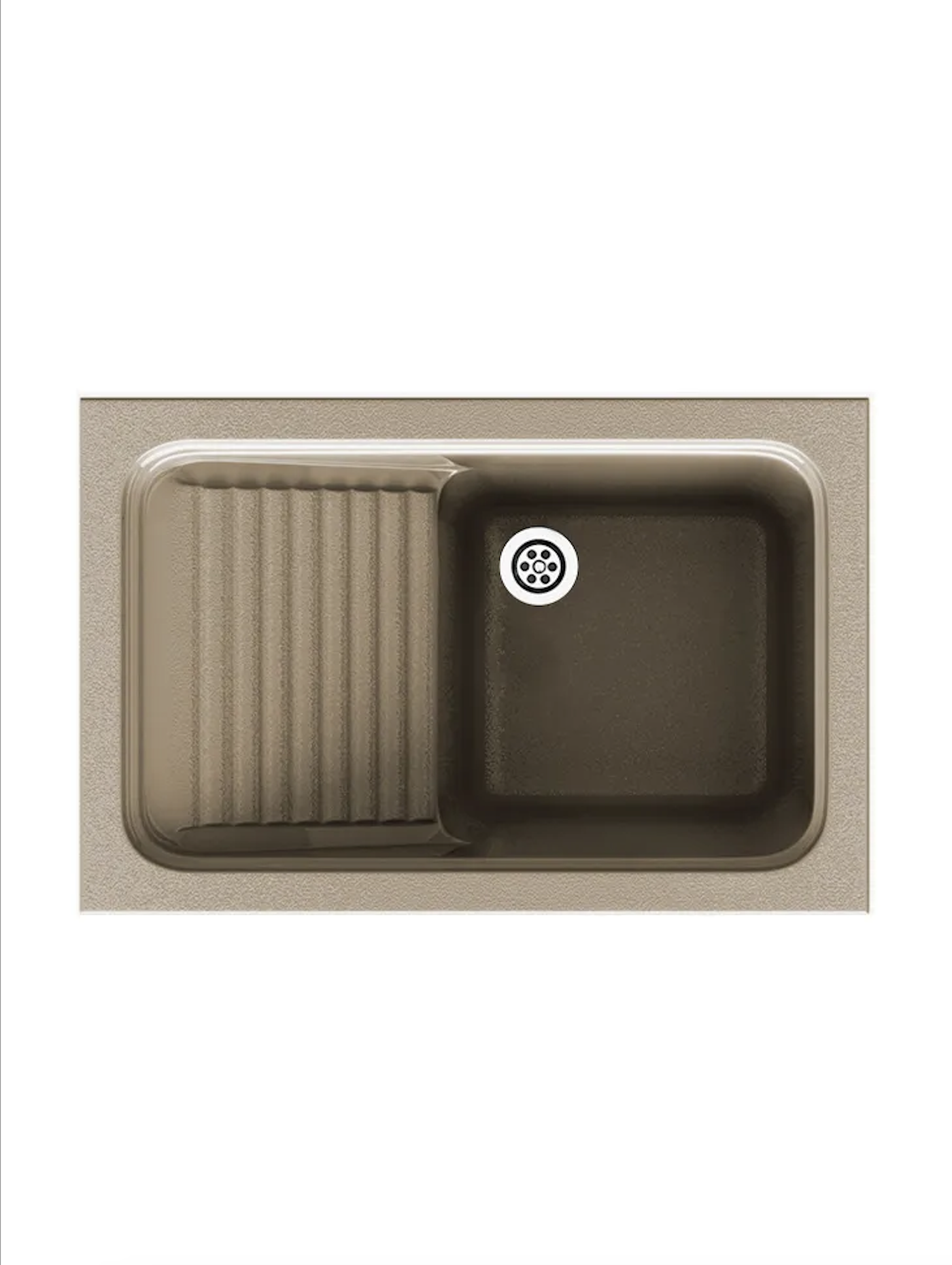 Poalgi - fregadero 40x60 cm silex beige - 1 cubeta + escurridor
