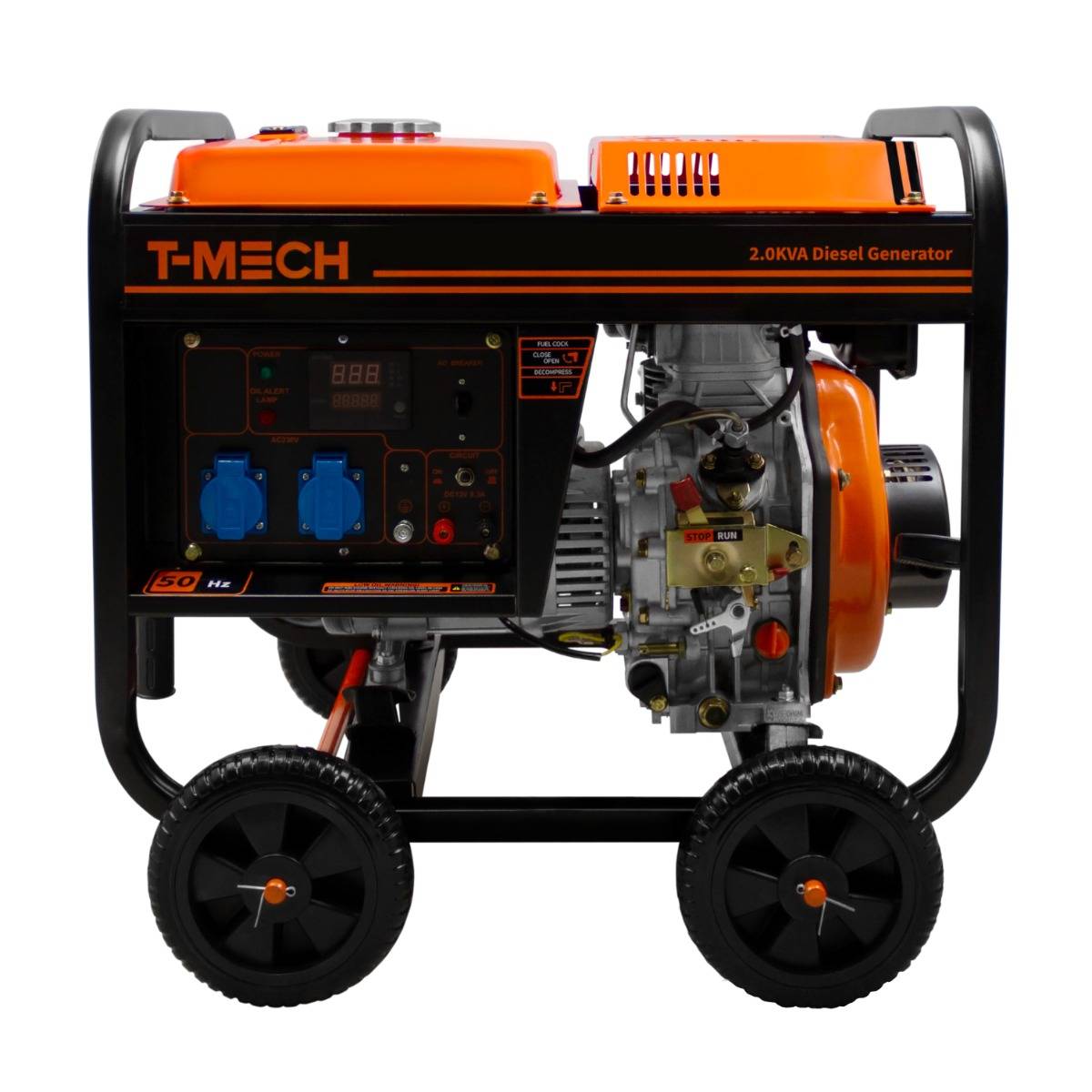 T-mech generador diésel de marco abierto 2kva