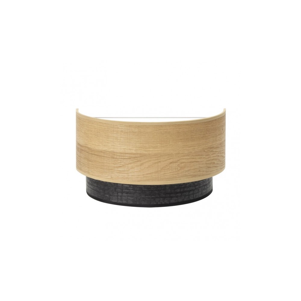 Aplique colet 1xE27 negro/madera clara 17x30x15 cm