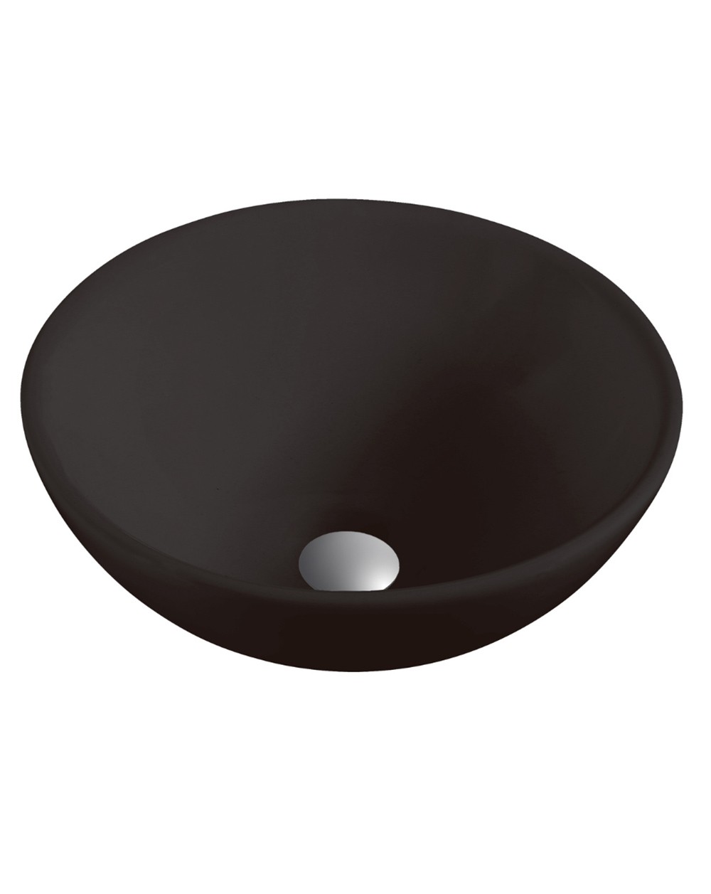 Lavabo sobre encimera cerámico ovalado | 40cm de diámetro | negro mate