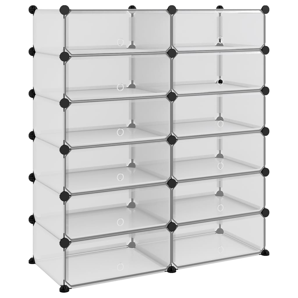 vidaXL zapatero pp transparente 94,5x36,5x106 cm