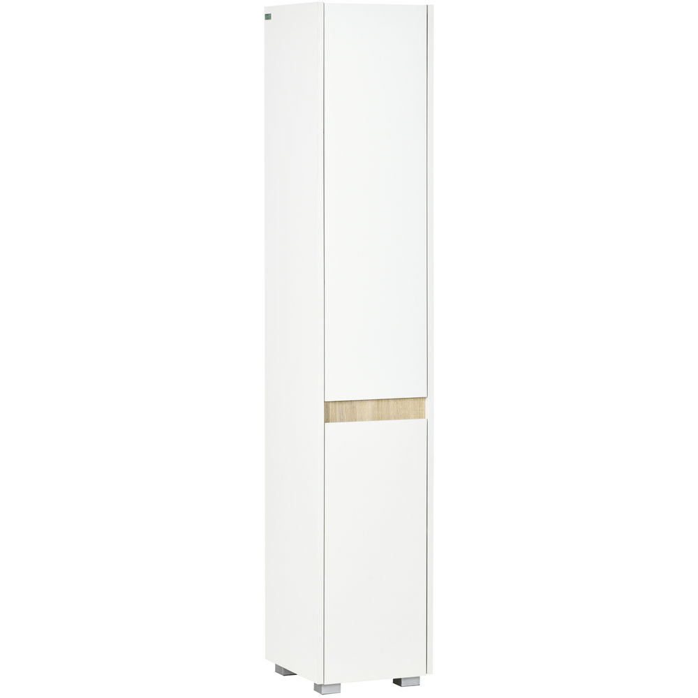 Armario de baño 30x33x165 cm color blanco kleankin, hogar - baño