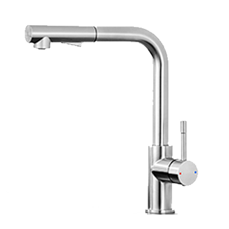 Grifo cocina extraíble - inox cepillado - 2 chorros - 360° - 269 mm