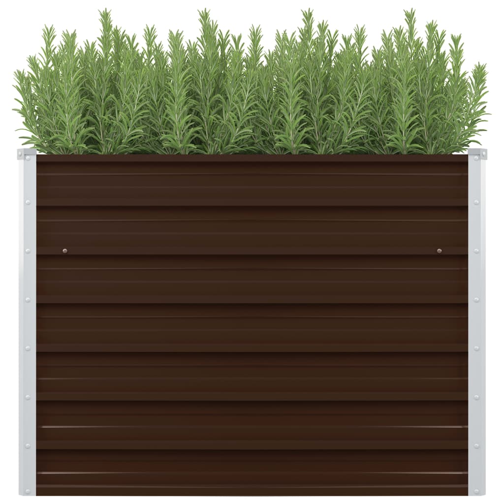 vidaXL mesa de cultivo de acero galvanizado marrón 100x100x77 cm