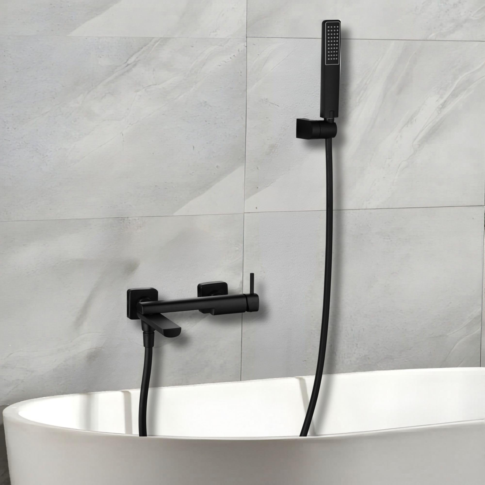 Imex - grifo ducha monomando con alcachofa y manguera negro serie toscana