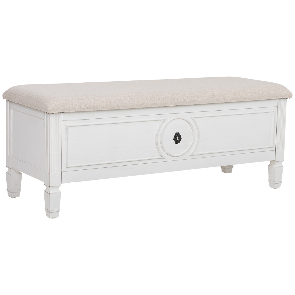 Banco de madera blanco 120x43x48h cm