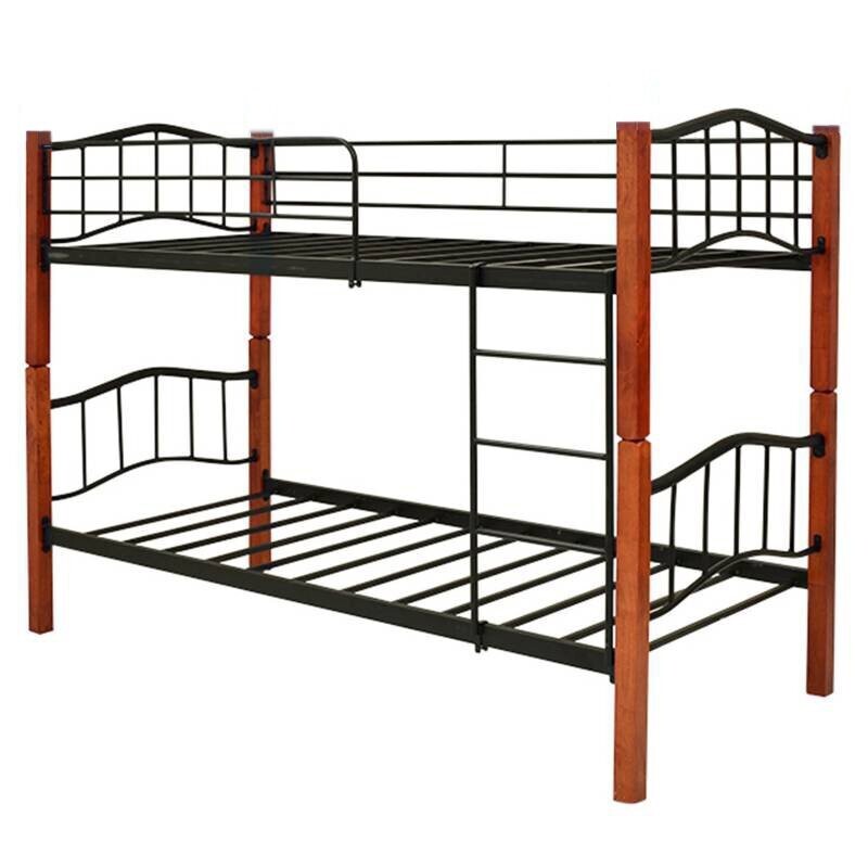 Litera doble cama 90cm madera y metal roble (90x190 cm)