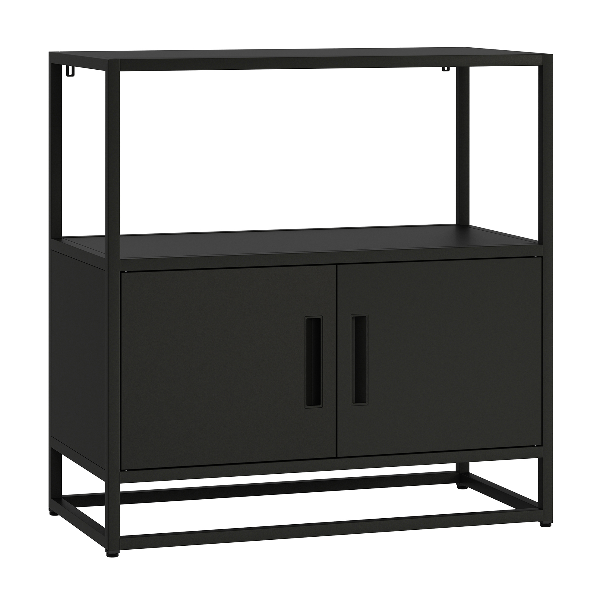 Armario de oficina hailuoto 2 puertas acero 82x80x40cm - negro [en.casa]