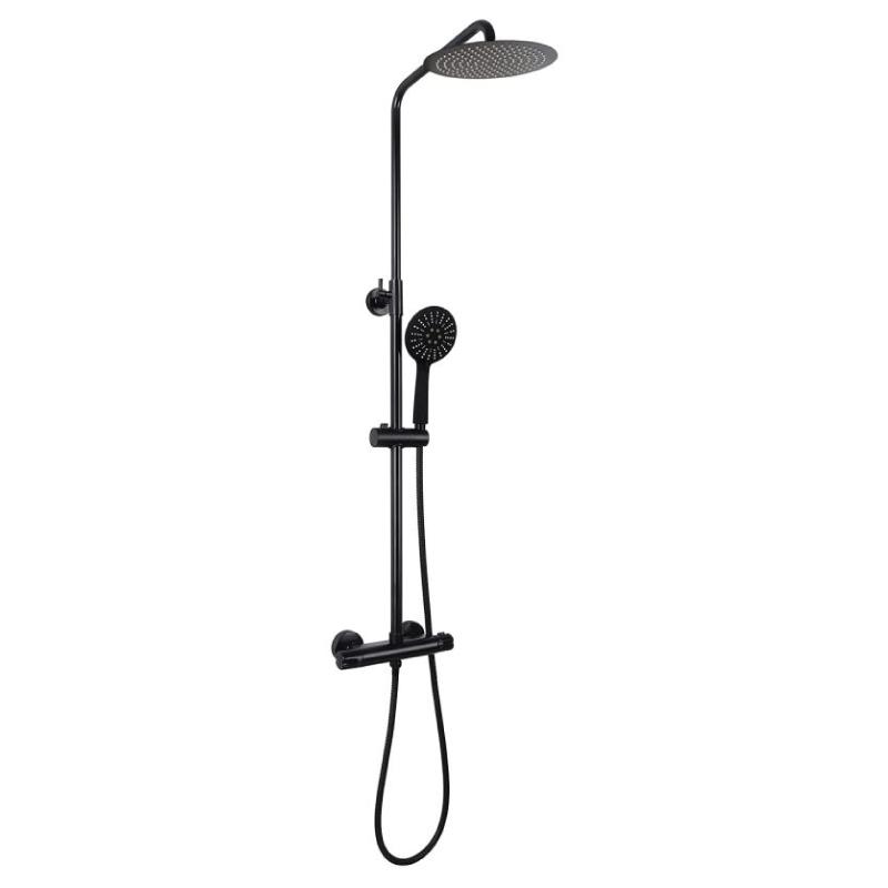 Columna de ducha termostática bossa negro mate ø 25 cm