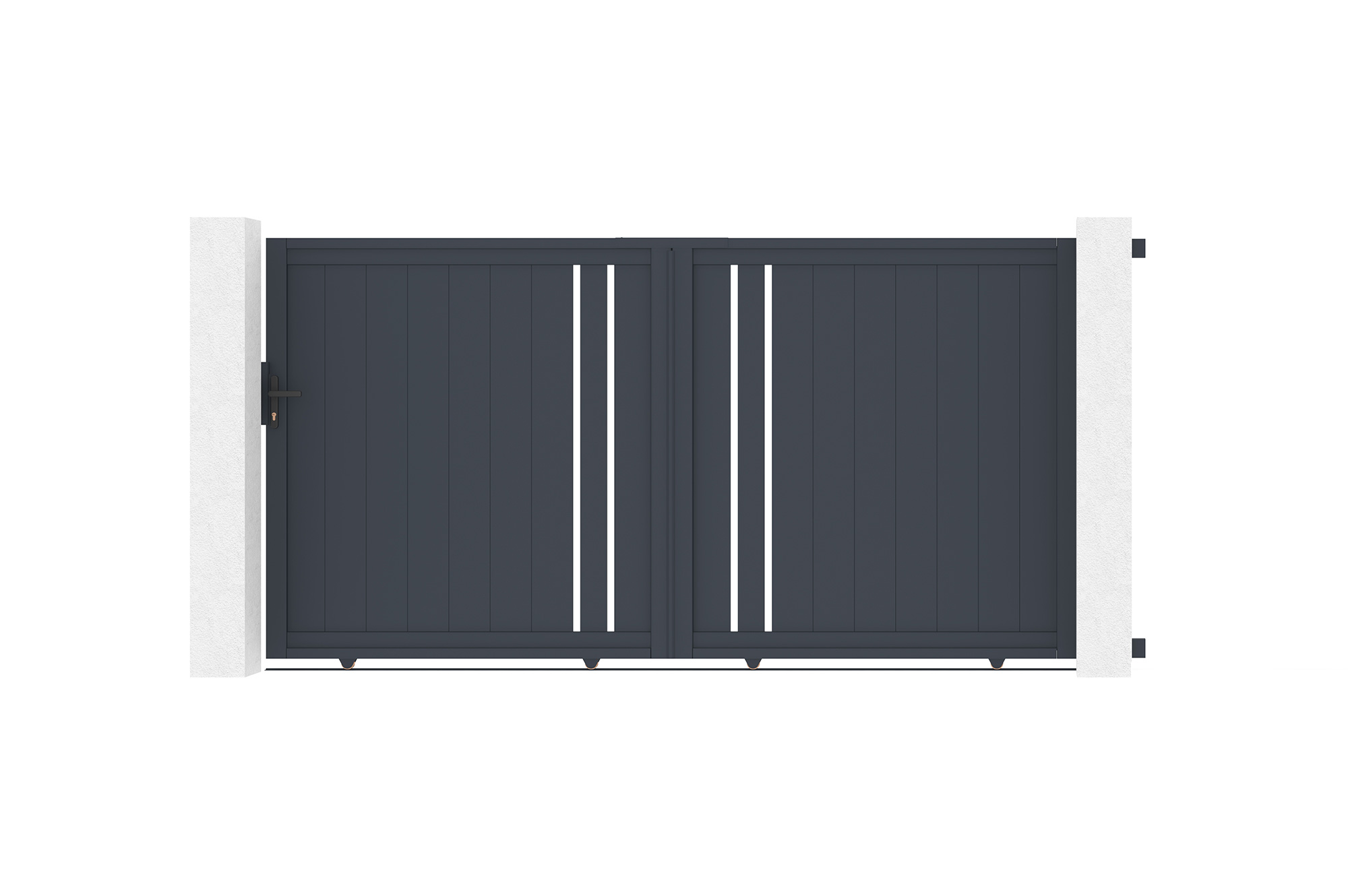 Puerta corredera 3m giona h.180 aluminio gris