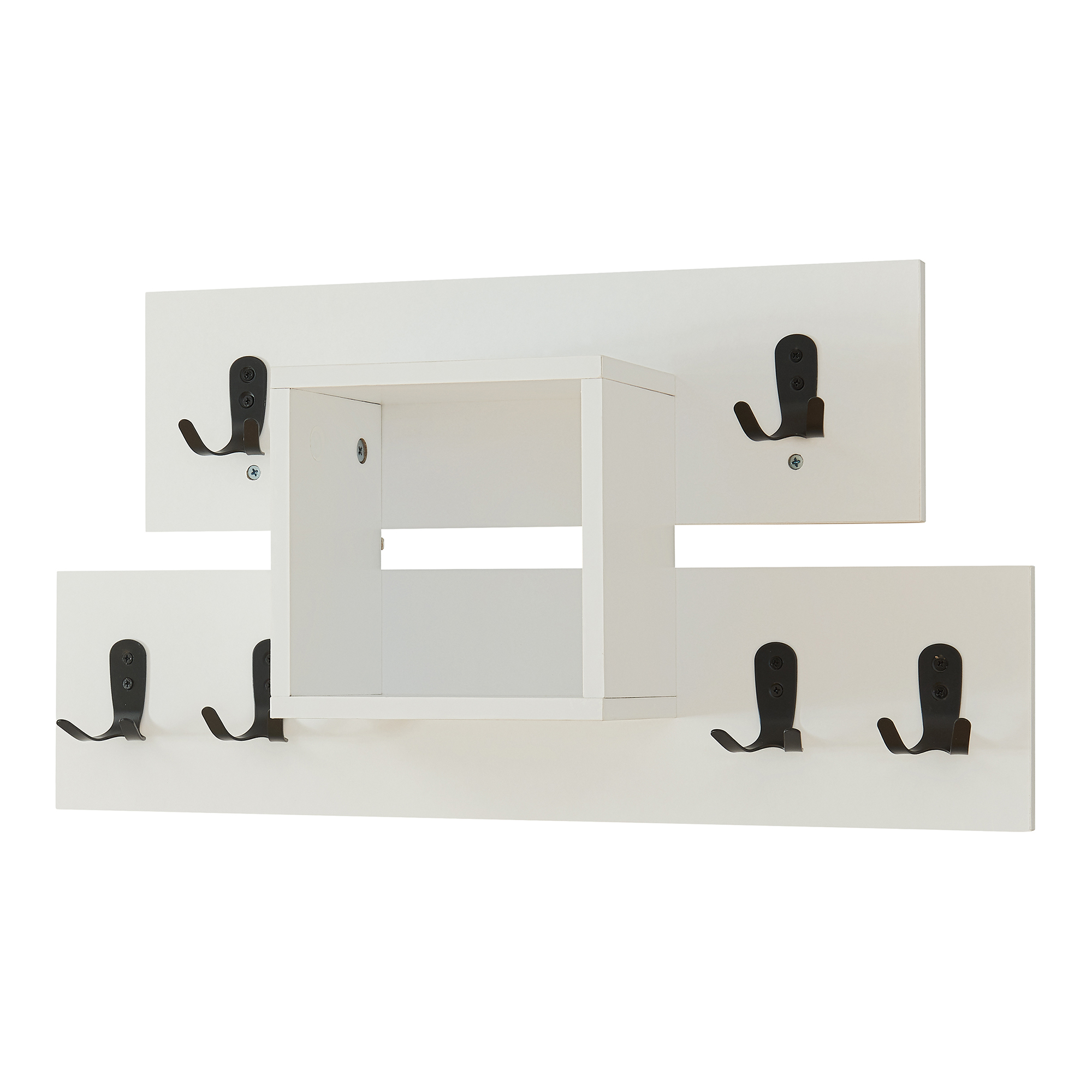Perchero de pared vänd compartimento 32x60x14 cm blanco [en.casa]