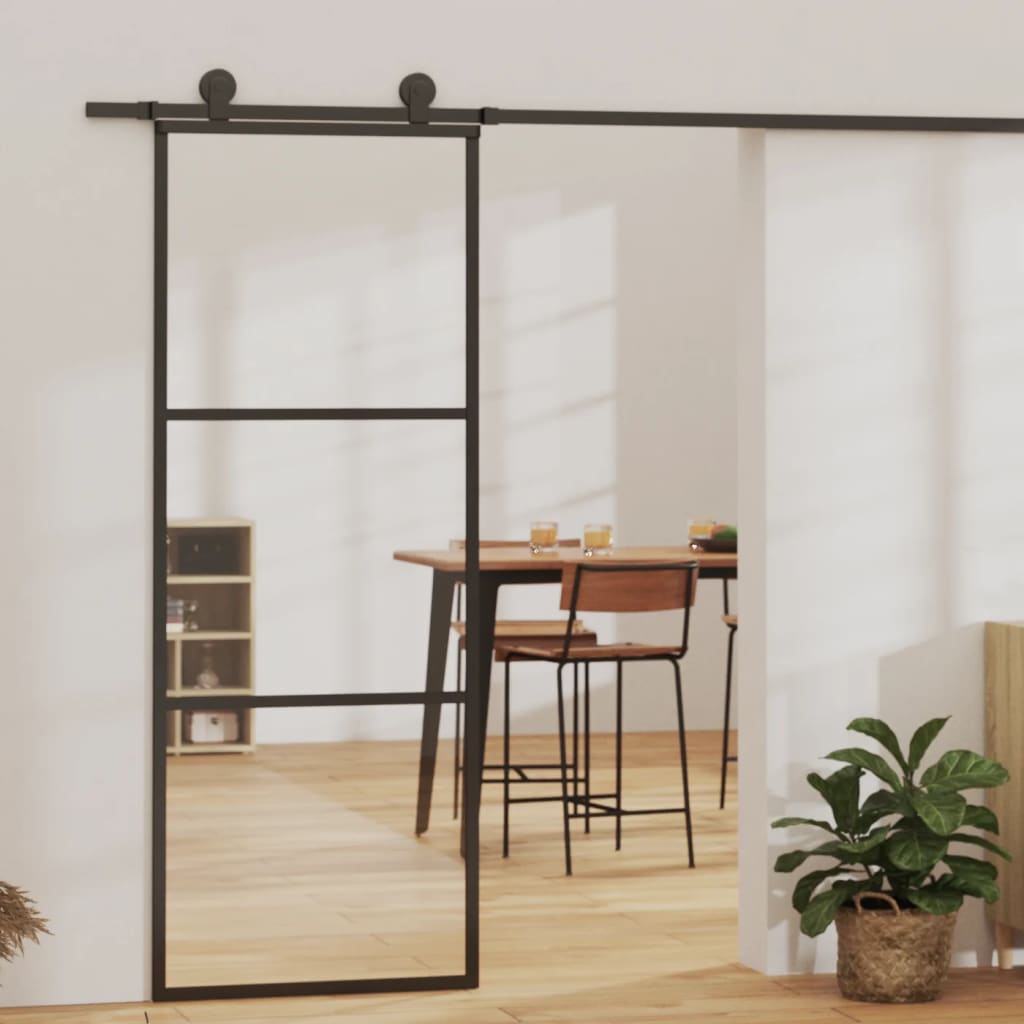 Puerta corredera con herrajes esg vidrio y aluminio 76x205 cm esxt8323