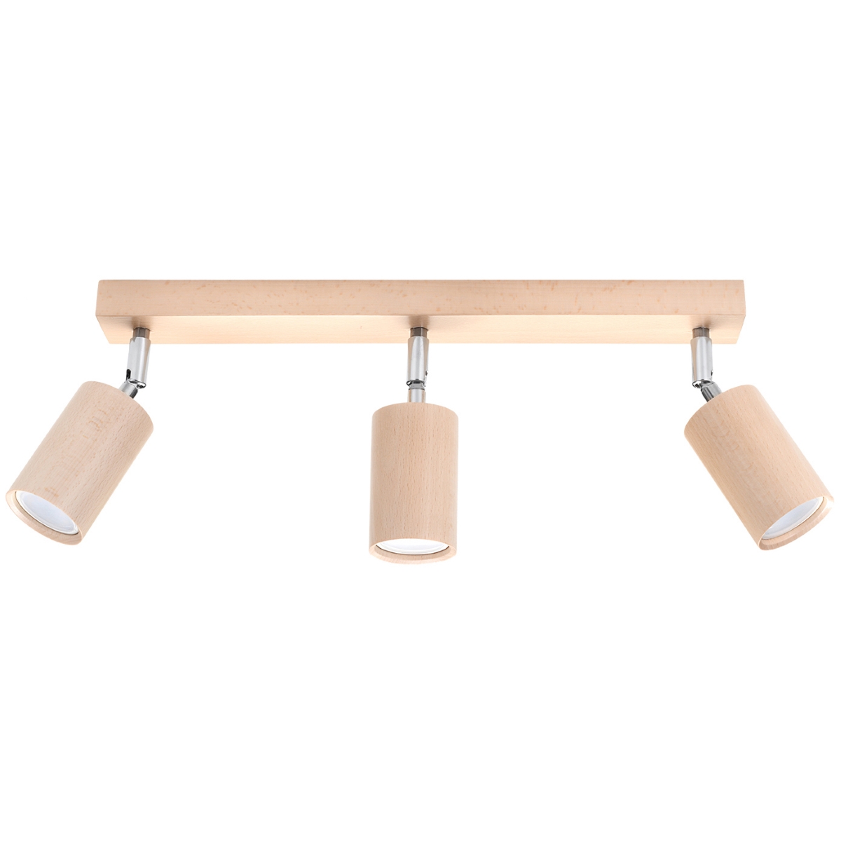 Lámpara de techo berg 3 madera natural madera 45x20x5cm