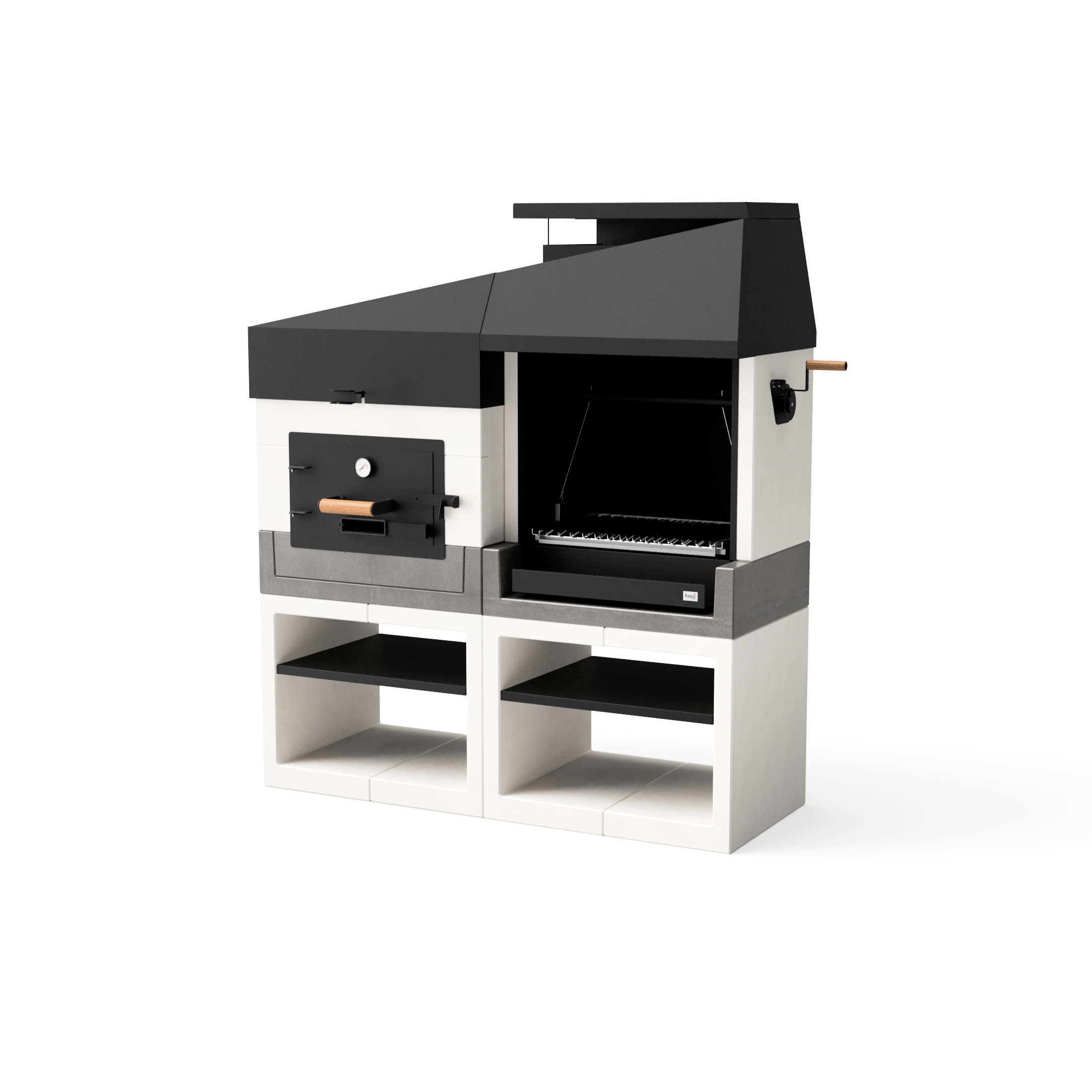Cocina exterior kitaway otte barbacoa + horno,parrilla argentina-168x63x192