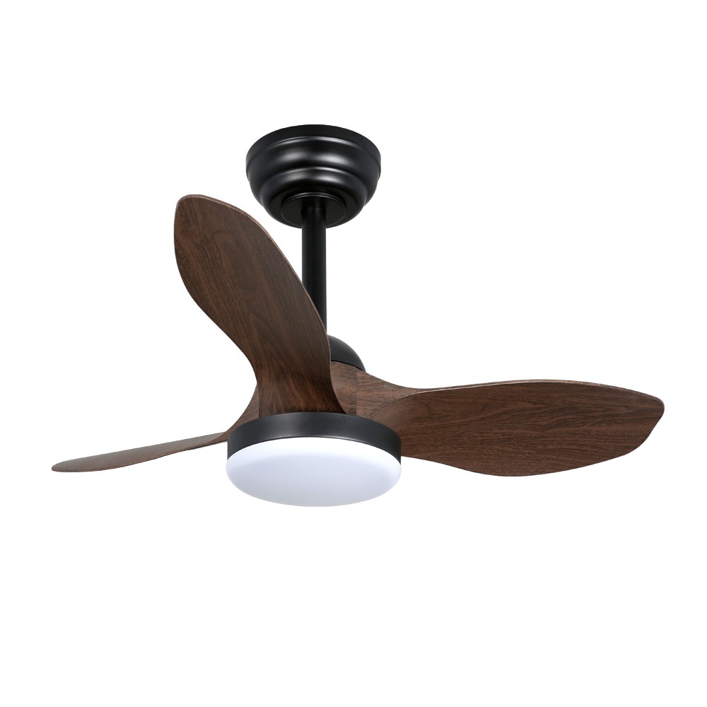 Ventilador de techo con luz LED 20w pequeño cavil mini s negro+haya 3cct