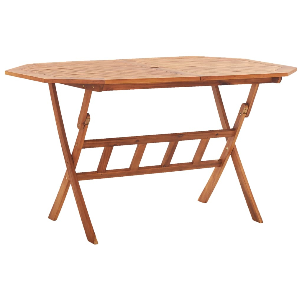 vidaXL mesa de jardín plegable madera maciza de acacia 135x85x75 cm